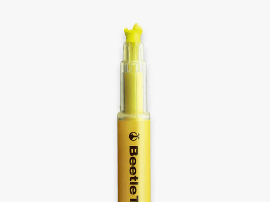 Beetletip 3 way highlighter yellow - Kokuyo