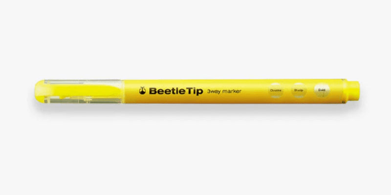 Beetletip 3 way highlighter yellow - Kokuyo