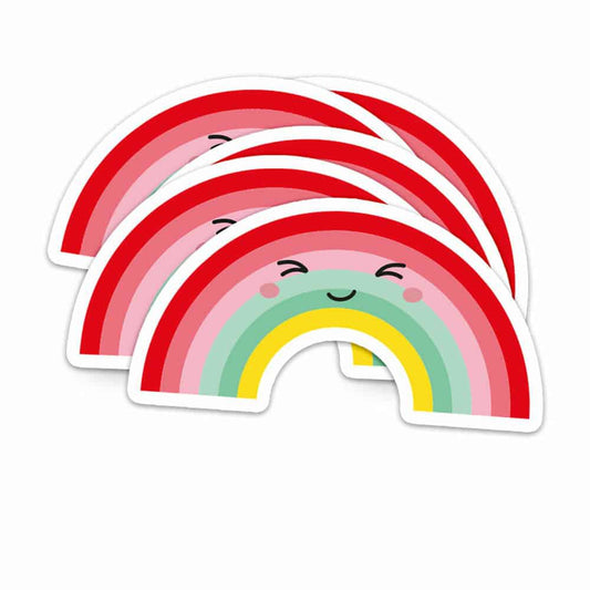 Sticker Regenboog Sticker XL REGENBOOG roze